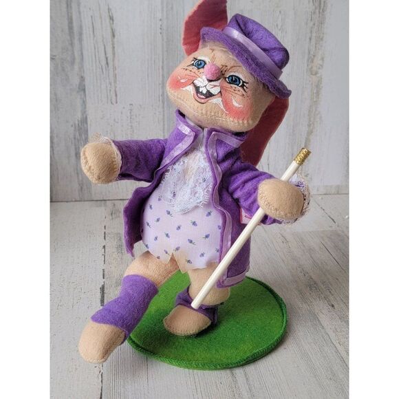 Annalee 1990 Easter Bunny parade baton purple rabbit - Picture 2 of 12